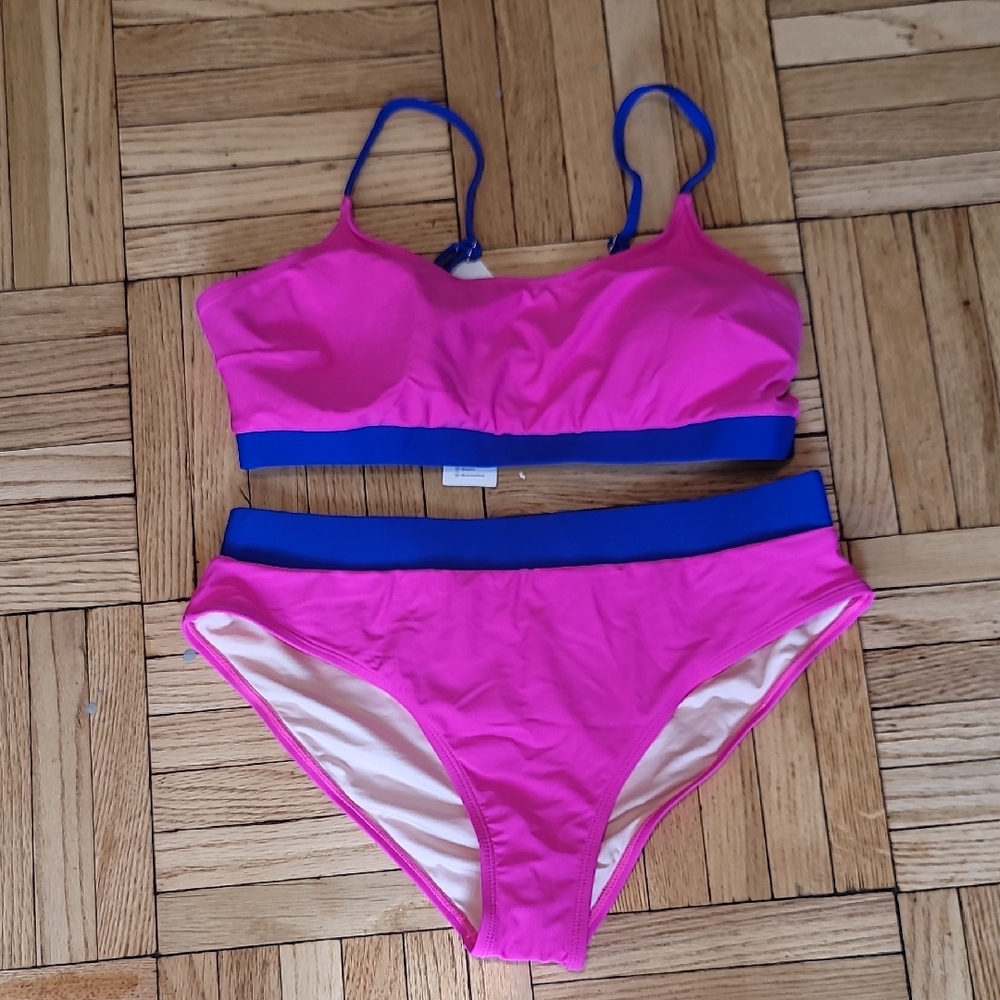 Cupshe Vibrant Pink and Blue Swimwear